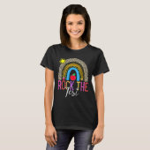 Day Rock the Test Teacher Testing Day Leopard Rege T-Shirt (Vorne ganz)