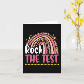 Day Rock the Test Teacher Testing Day Rainbow Leop Karte (Gelbe Blume)