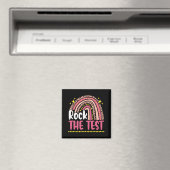 Day Rock the Test Teacher Testing Day Rainbow Leop Magnet (In Situ (Geschirrspüler))