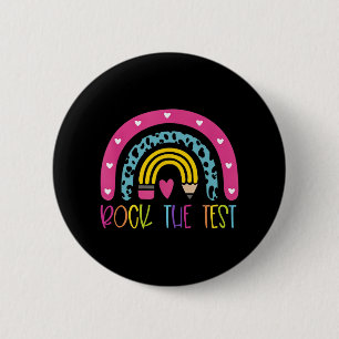 Day Rock the Test Teacher Testing Day Rainbow Teac Button