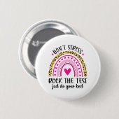 Day Rock the Test Teacher Testing Day Rainbow Teac Button (Vorne & Hinten)