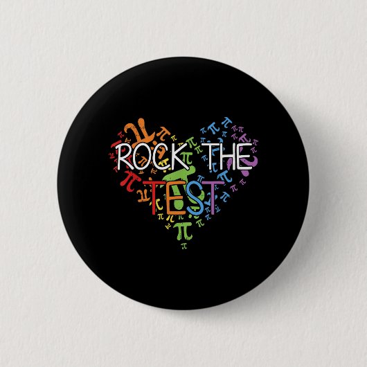Day Rock the Test Teacher Testing Day Rainbow Teac Button (Vorderseite)