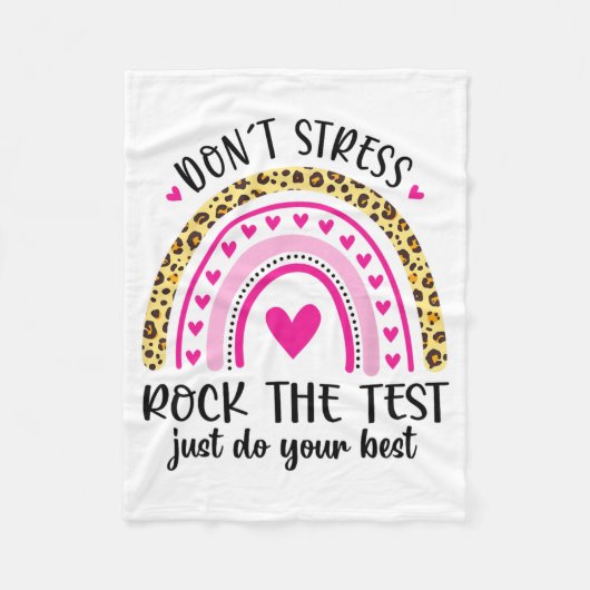 Day Rock the Test Teacher Testing Day Rainbow Teac Fleecedecke (Vorderseite)