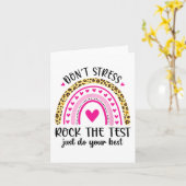 Day Rock the Test Teacher Testing Day Rainbow Teac Karte (Gelbe Blume)