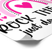 Day Rock the Test Teacher Testing Day Rainbow Teac Poster (Ecke)