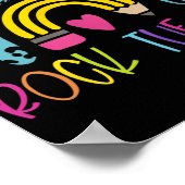 Day Rock the Test Teacher Testing Day Rainbow Teac Poster (Ecke)