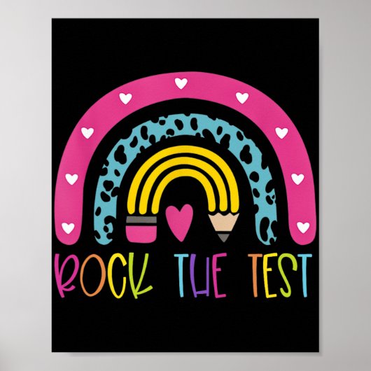 Day Rock the Test Teacher Testing Day Rainbow Teac Poster (Vorne)