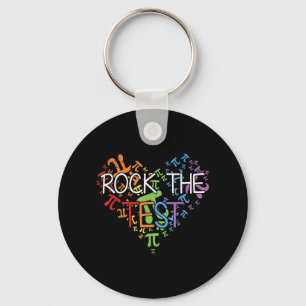 Day Rock the Test Teacher Testing Day Rainbow Teac Schlüsselanhänger
