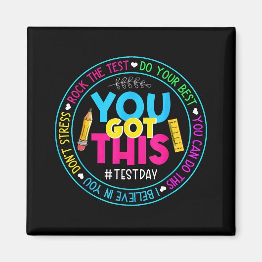 Day Rock the Test Teacher Testing Day Sie Got habe Magnet (Vorne)