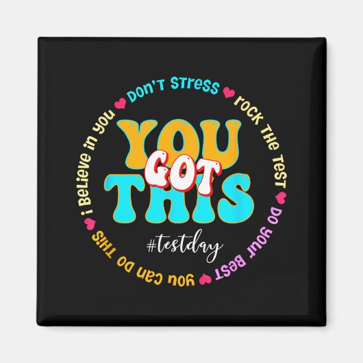 Day Rock the Test Teacher Testing Day Sie Got habe Magnet (Vorne)