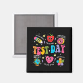 Day Rock the Test Testing Day Motivierend Teacher Magnet (Vorderseite/Rückseite)