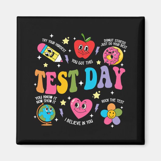 Day Rock the Test Testing Day Motivierend Teacher Magnet (Vorne)