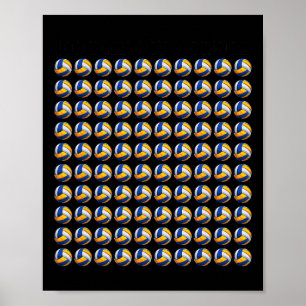 Day Student Boys Girls Volleyball 100 Tage Scho Poster
