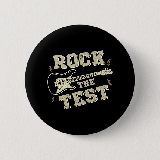 Day Teacher Rock the Test Guitar Lehrer Testing D Button (Vorderseite)