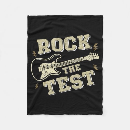 Day Teacher Rock the Test Guitar Lehrer Testing D Fleecedecke (Vorderseite)