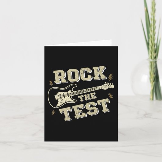 Day Teacher Rock the Test Guitar Lehrer Testing D Karte (Vorderseite)