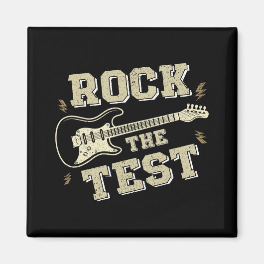 Day Teacher Rock the Test Guitar Lehrer Testing D Magnet (Vorne)