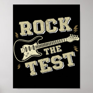 Day Teacher Rock the Test Guitar Lehrer Testing D Poster
