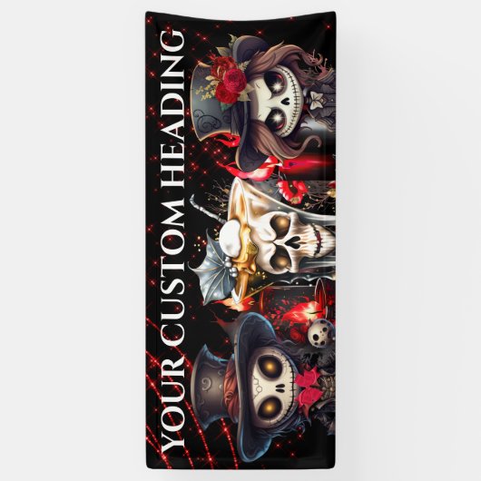 Day Tot Skelett Cocktail Halloween spooky DIY Banner (Vertikal)