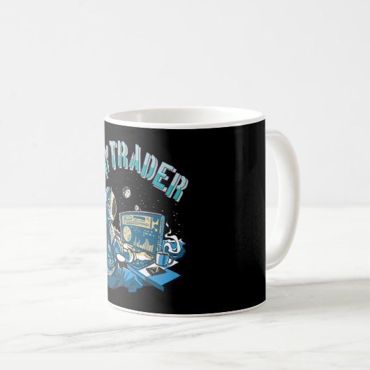 Day Trader Astronaut im Weltraum Kaffeetasse (VorderseiteRechts)