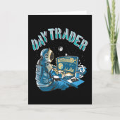 Day Trader Astronaut im Weltraum Karte (Vorderseite)