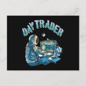 Day Trader Astronaut im Weltraum Postkarte (Vorderseite)