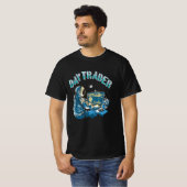 Day Trader Astronaut im Weltraum T-Shirt (Vorne ganz)
