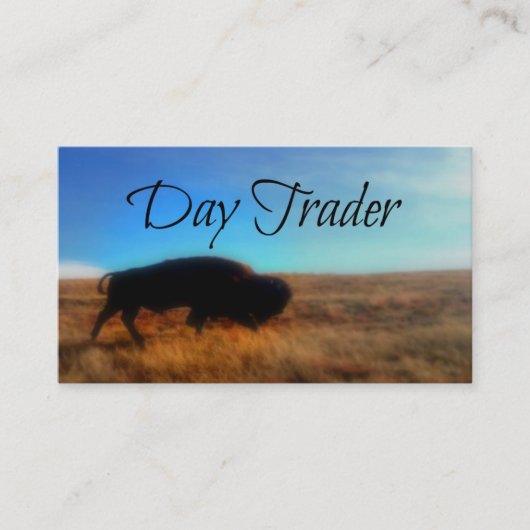 Day Trader Landschaftlich Buffalo Hintergrund Visitenkarte (Vorderseite)