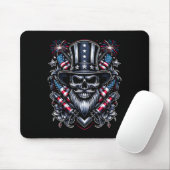 Day Usa Patriot Barted Skull! Juli 2024 Mousepad (Mit Mouse)