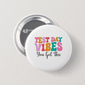 Day Vibes Groovy Testing Day Teacher Student Fraue Button (Vorne & Hinten)