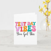 Day Vibes Groovy Testing Day Teacher Student Fraue Karte (Gelbe Blume)