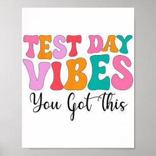 Day Vibes Groovy Testing Day Teacher Student Fraue Poster