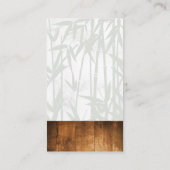 Day Wellness-Center Bamboo Holzschnitt Hintergrund Visitenkarte (Rückseite)