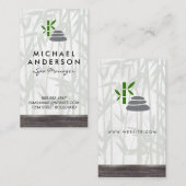 Day Wellness-Center Bamboo Holzschnitt mit Logo Visitenkarte (Vorne/Hinten)