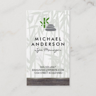 Day Wellness-Center Bamboo Holzschnitt mit Logo Visitenkarte