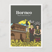 Dayak Borneo Kalimanta Indonesia Travel Postkarte (Vorderseite)