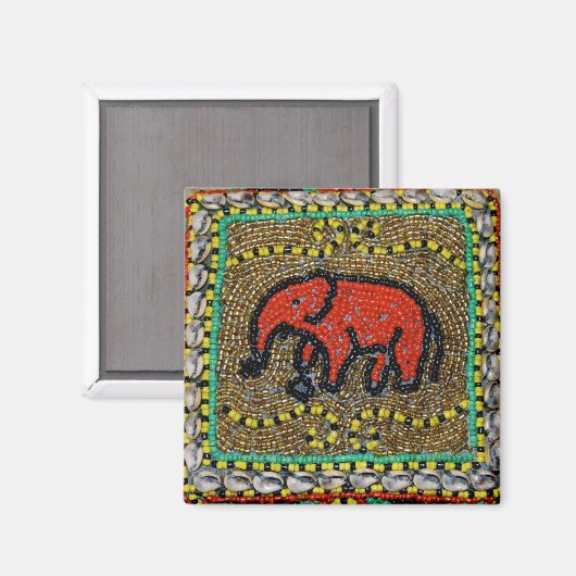 Dayak Elephant Native Tribal Art Magnet (Vorderseite/Rückseite)
