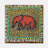 Dayak Elephant Native Tribal Art Magnet (Vorne)