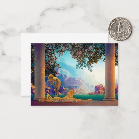 Daybreak, 1922 von Maxfield Parrish Mitteilungskarte (Vorderseite/Rückseite Beispiel)