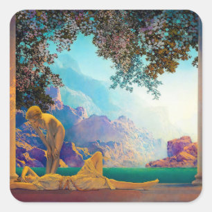 Daybreak, 1922 von Maxfield Parrish Quadratischer Aufkleber