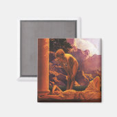 "Daybreak" (Detail), von Maxfield Parrish Magnet (Vorderseite/Rückseite)