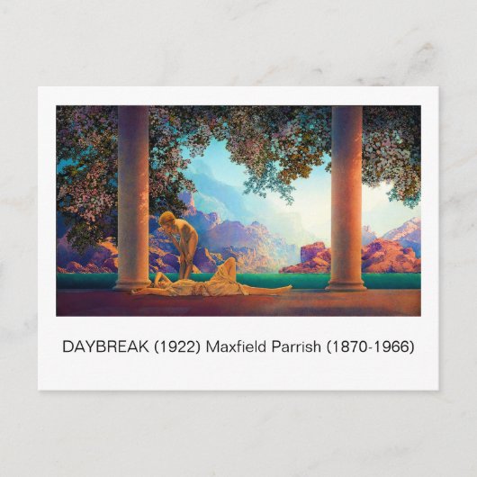 DAYBREAK Maxfield Parrish 1922 ... 2025 Postkarte (Vorderseite)