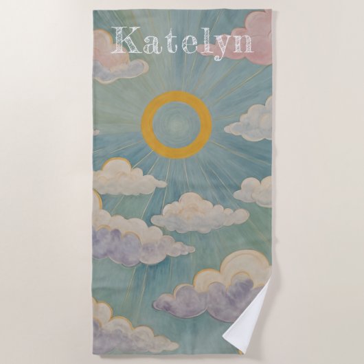 Daybreak's Embrace Personalisiert Strandtuch (Vorderseite)