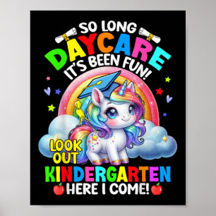 Daycare Abschluss 2025 Unicorn Girl Hello Kinderg Poster