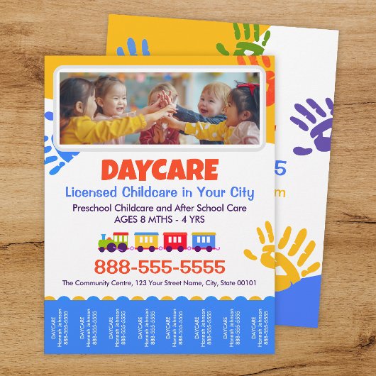Daycare Childcare Kids Tear-Offs Flyer Template
