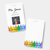 Daycare Primary Teacher Foto ID Abzeichen Ausweis (Vorder- & Rückseite)