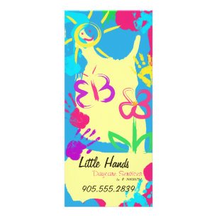 Daycare Promoter Flyer - Farbige Handdrucke Werbekarte