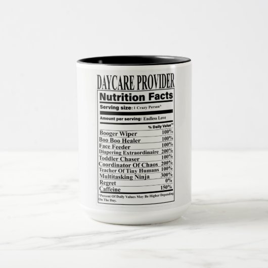 Daycare Provider Fakten Tasse (Zentrum)