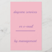 Daycare Service Flyer (Hinten)