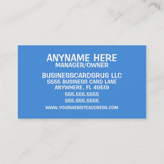 Daycare Services Visitenkarte (Rückseite)